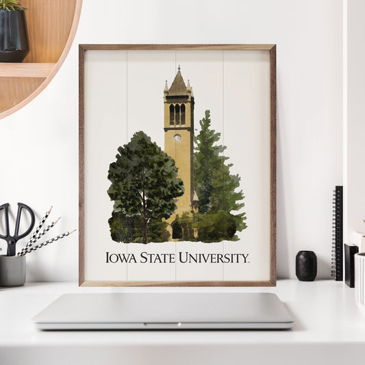 Watercolor Campanile Iowa State University