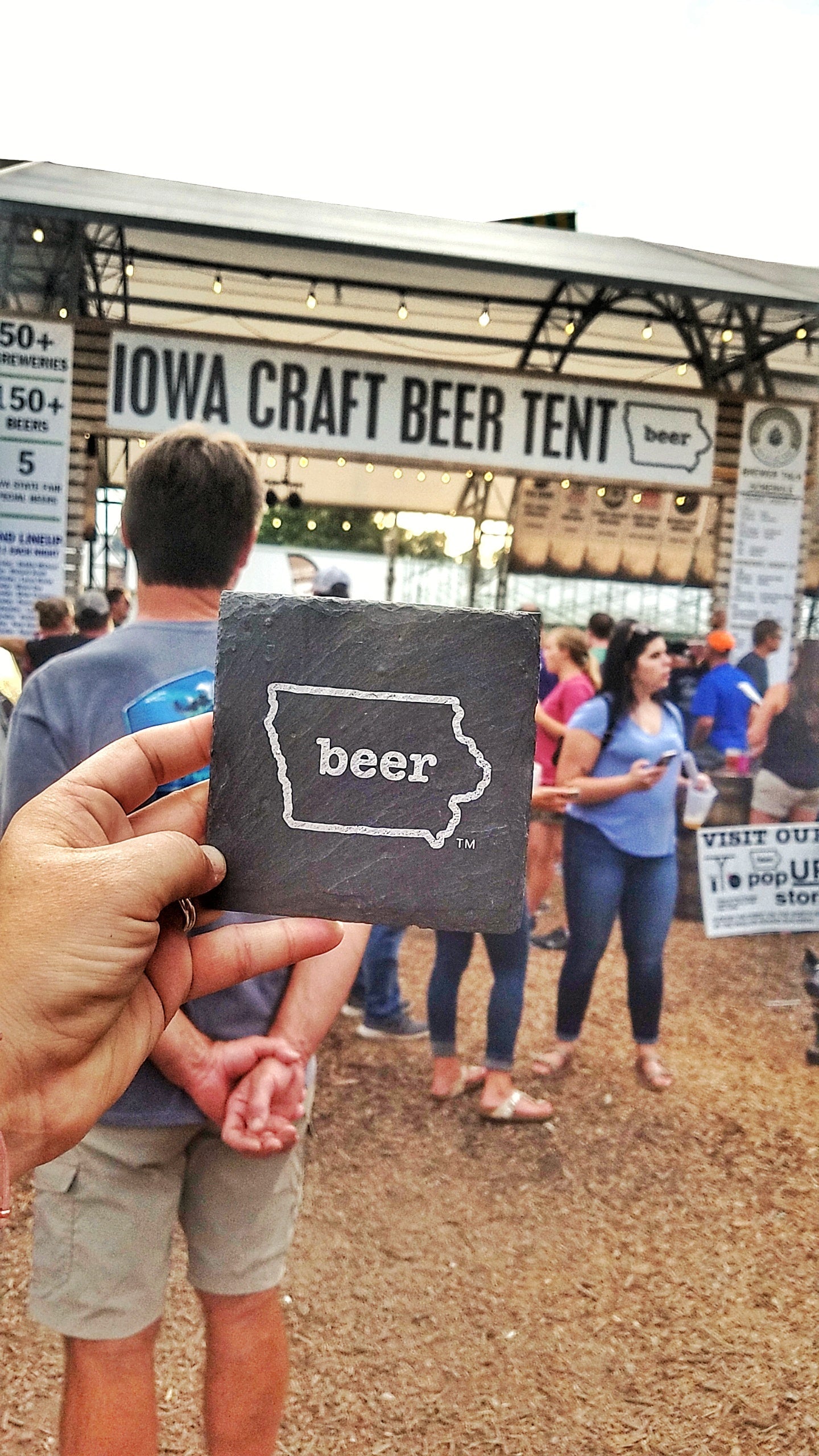 Iowa Craft Beer Tent Slate Coaster
