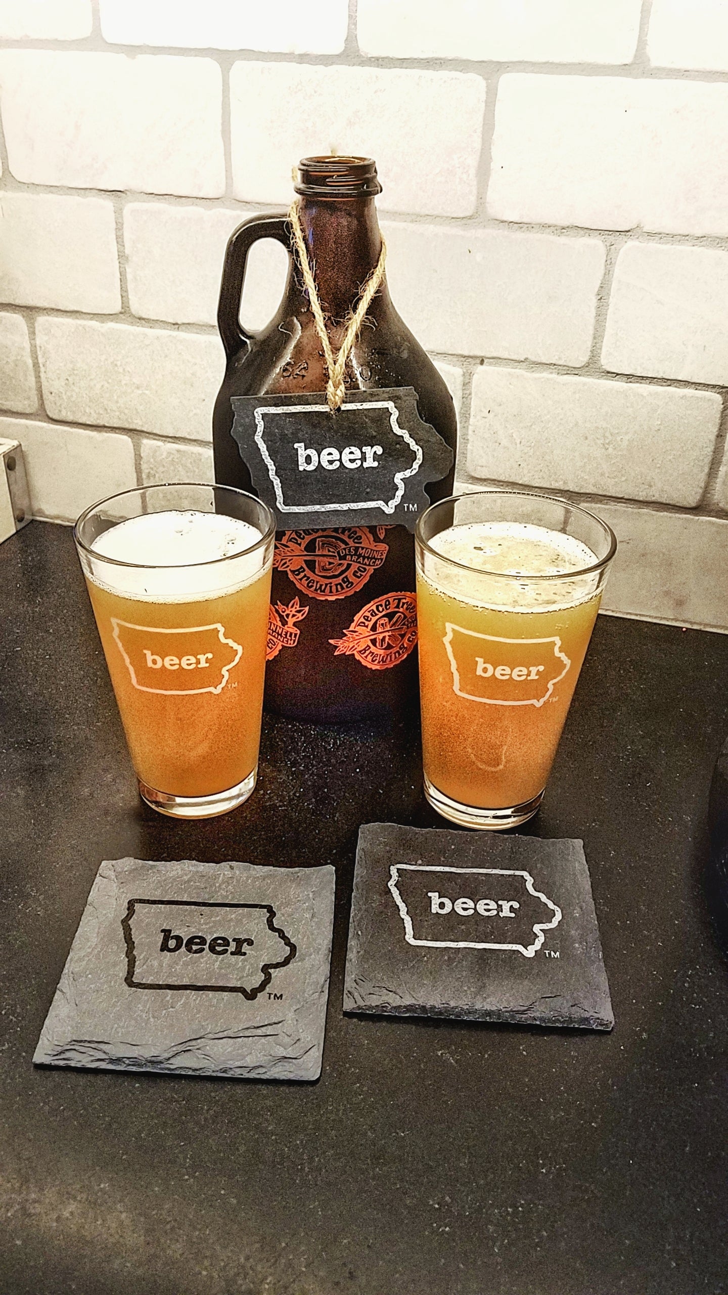 Iowa Craft Beer Tent Slate Coaster