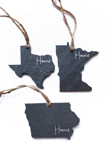 Iowa Home Slate Ornament