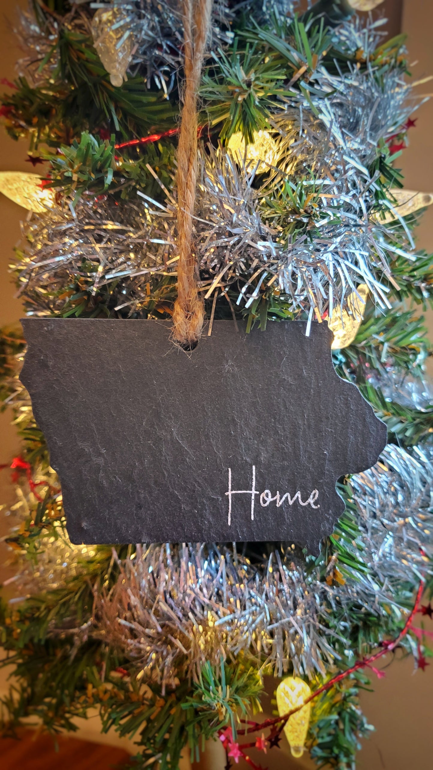 Iowa Home Slate Ornament