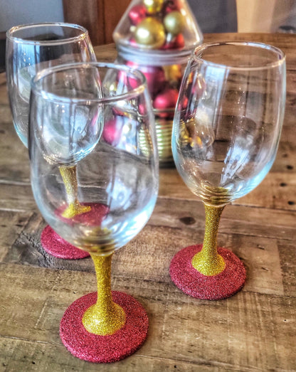 Iowa State Inspired 14 oz. Glitter Wine Glass
