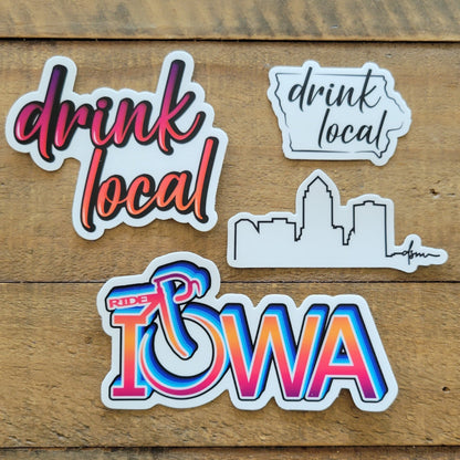 Drink Local Iowa Sticker