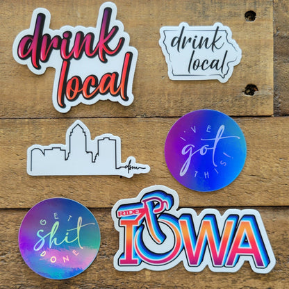 Drink Local Iowa Sticker