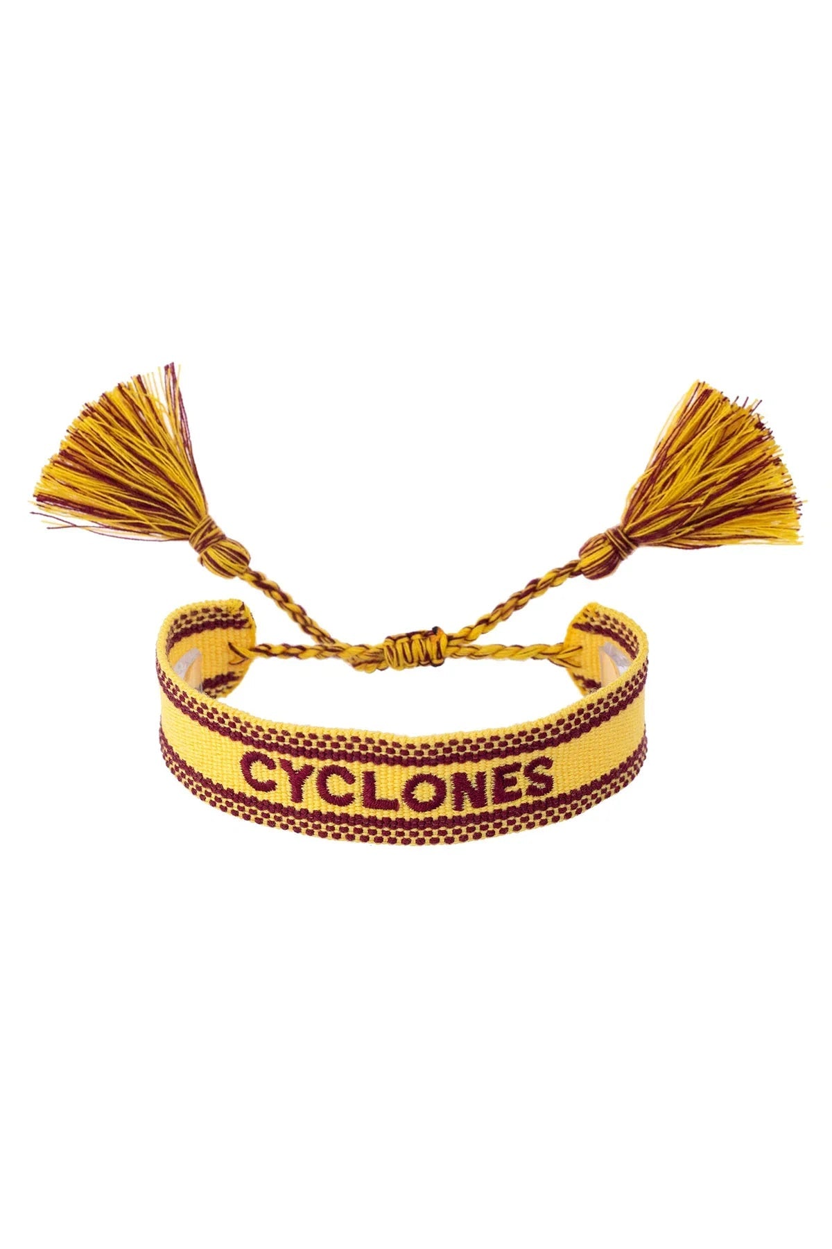 Iowa State Cyclones Woven Tassel Bracelet in Red/Yellow