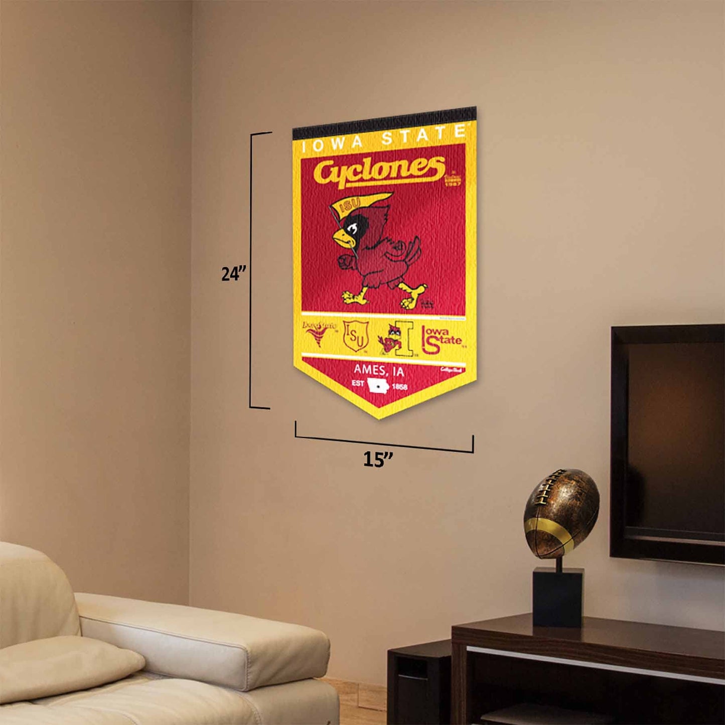 College Flags & Banners Co. Iowa State Cyclones Heritage History Banner Pennant
