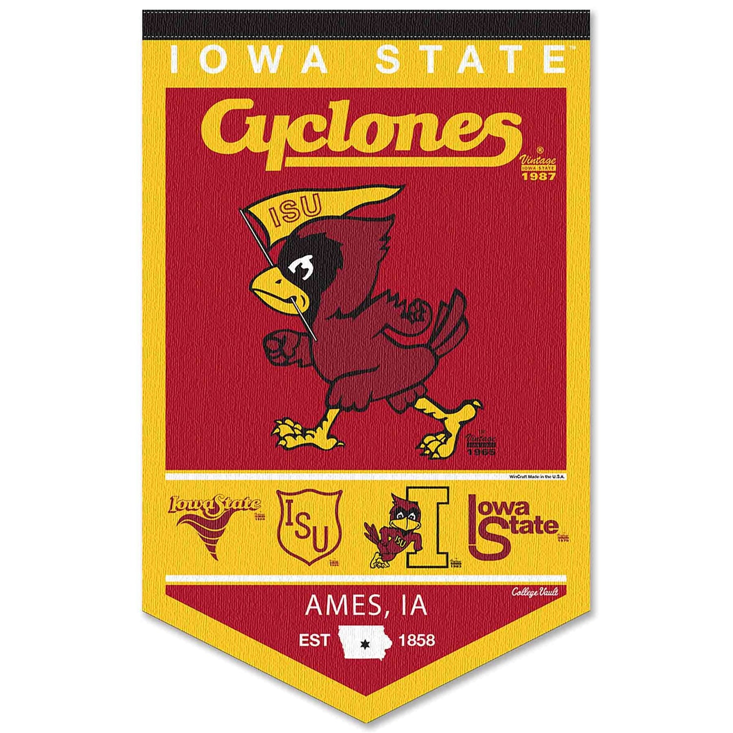 College Flags & Banners Co. Iowa State Cyclones Heritage History Banner Pennant