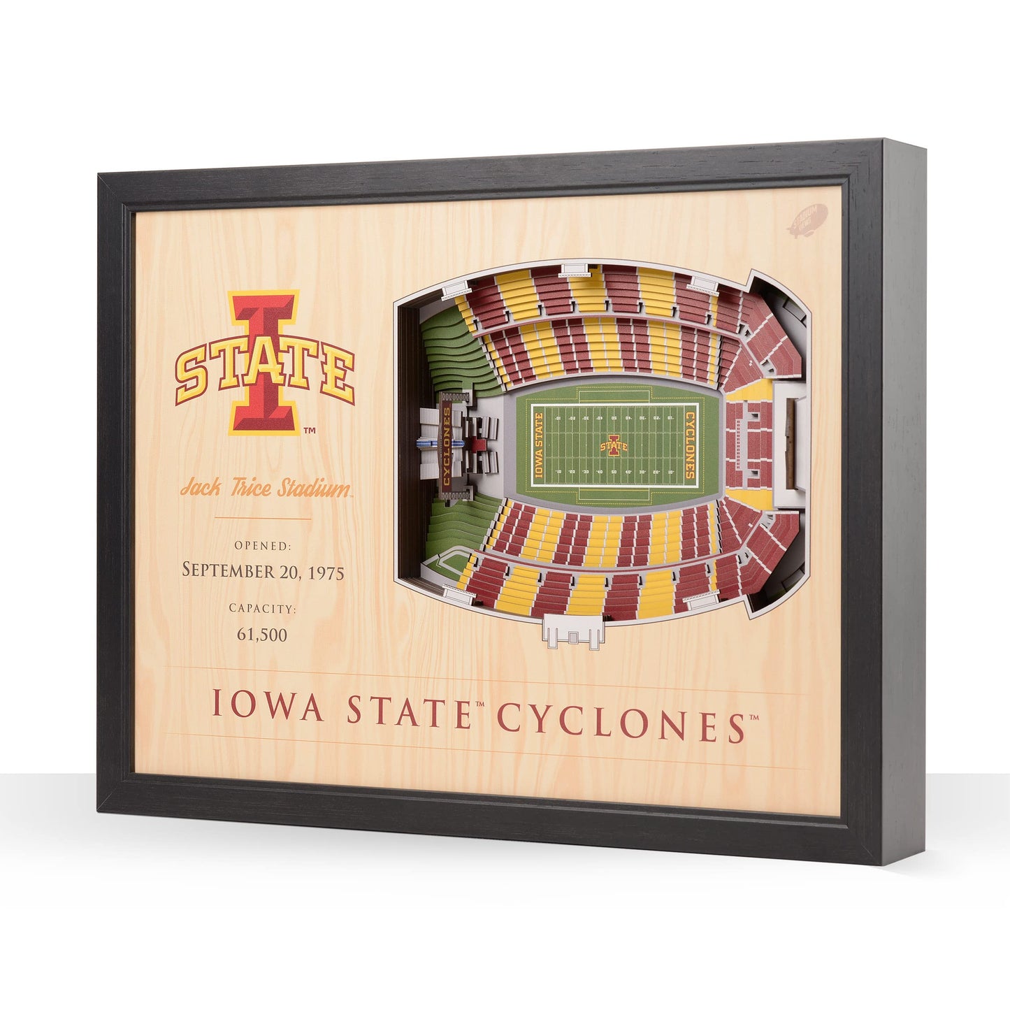 YouTheFan NCAA Iowa State Cyclones 25-Layer StadiumViews 3D Wall Art - Jack Trice Stadium