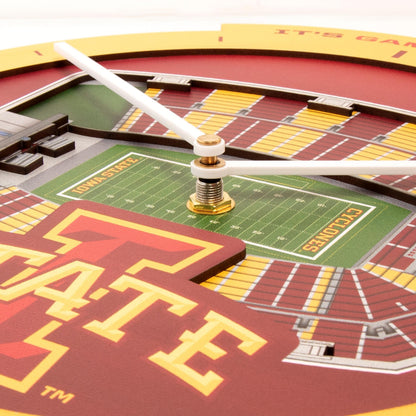 YouTheFan NCAA Iowa State Cyclones 3D StadiumView Clock
