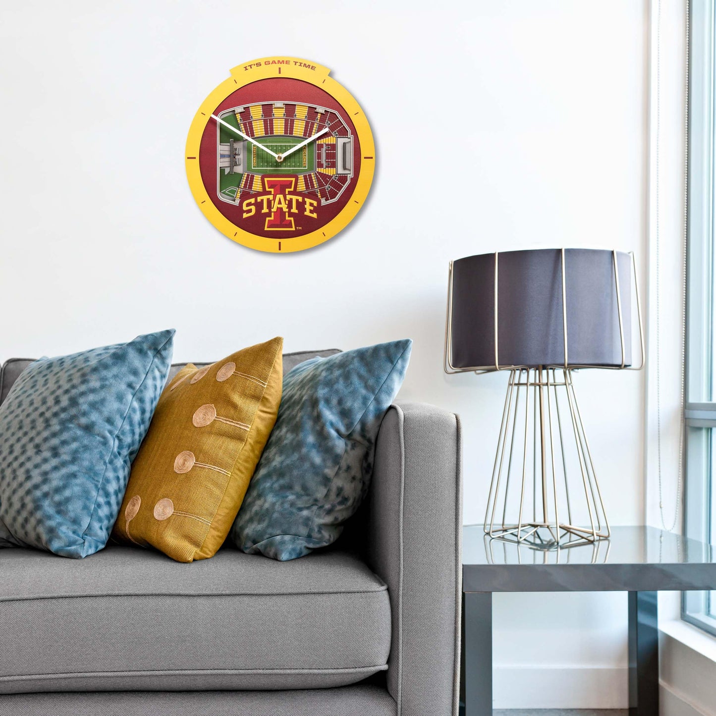 YouTheFan NCAA Iowa State Cyclones 3D StadiumView Clock