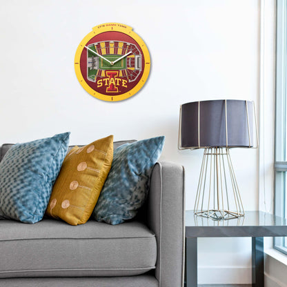 YouTheFan NCAA Iowa State Cyclones 3D StadiumView Clock