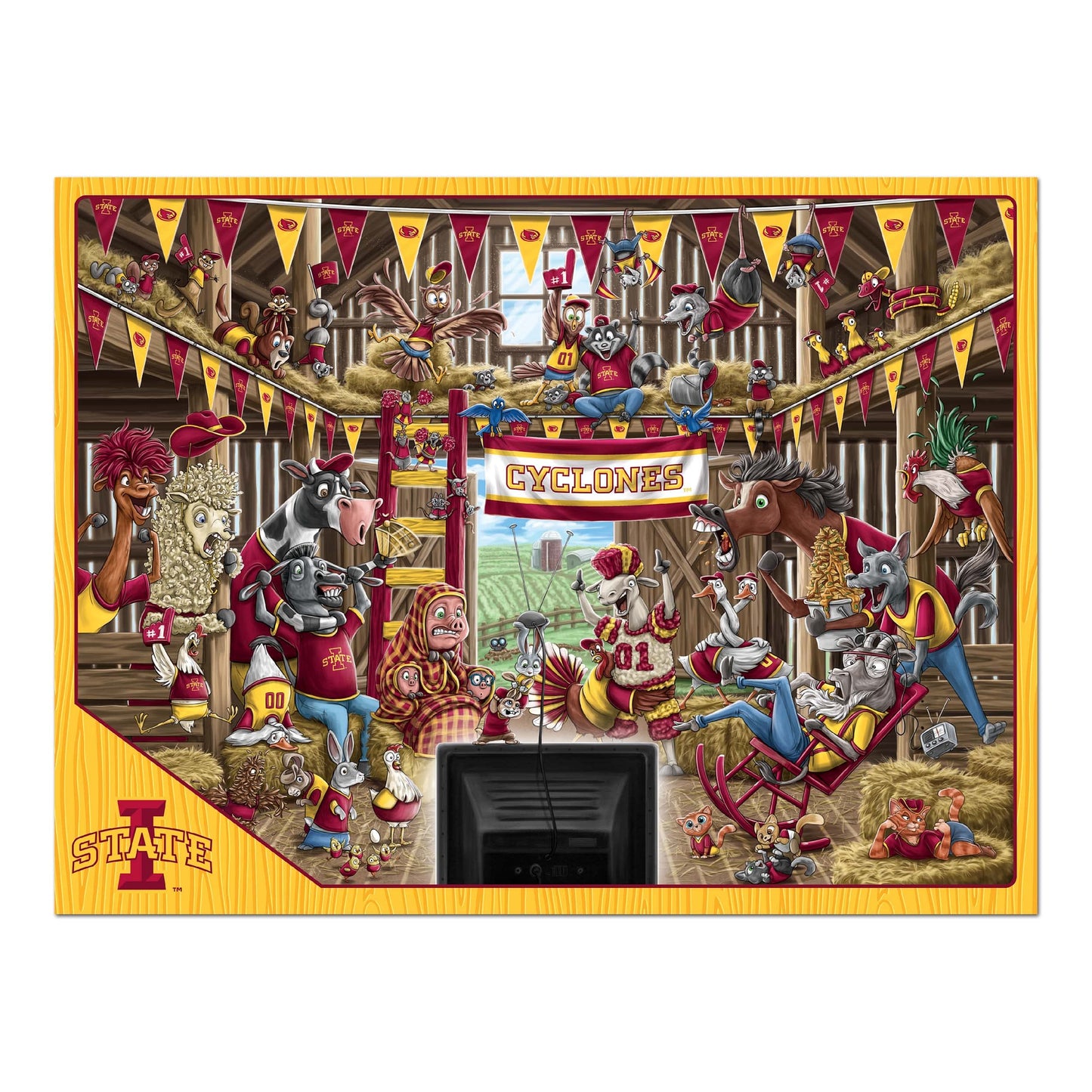 YouTheFan NCAA Iowa State Cyclones Barnyard Fans 500pc Puzzle