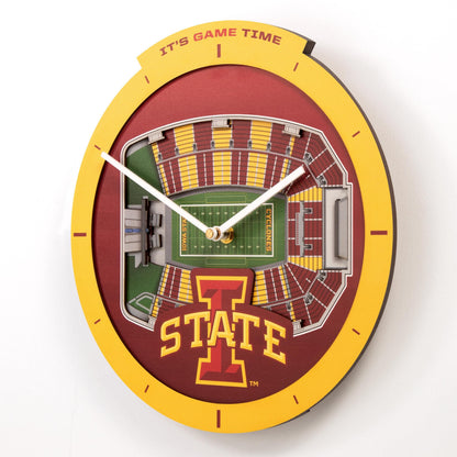 YouTheFan NCAA Iowa State Cyclones 3D StadiumView Clock