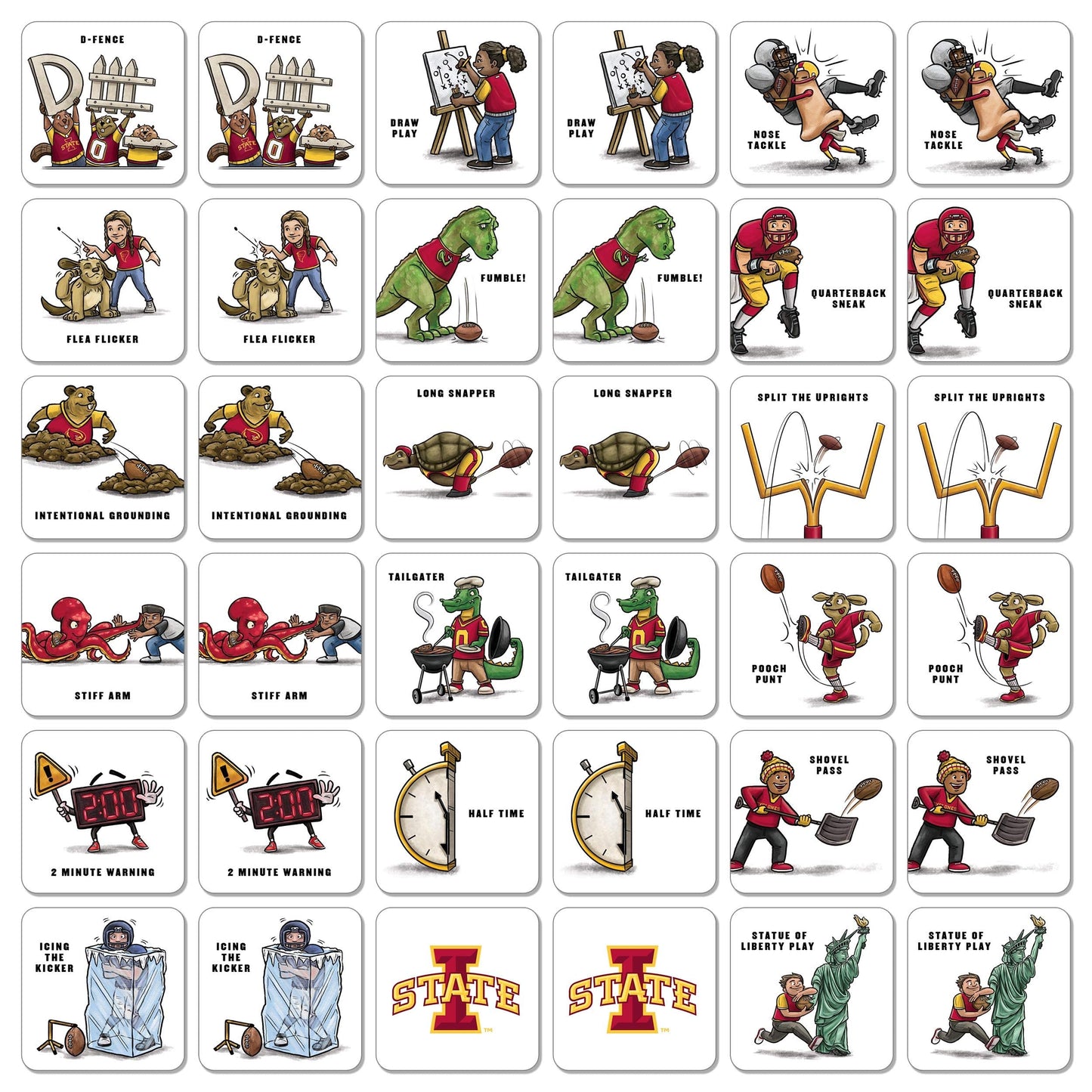 YouTheFan NCAA Iowa State Cyclones Licensed Memory Match Game