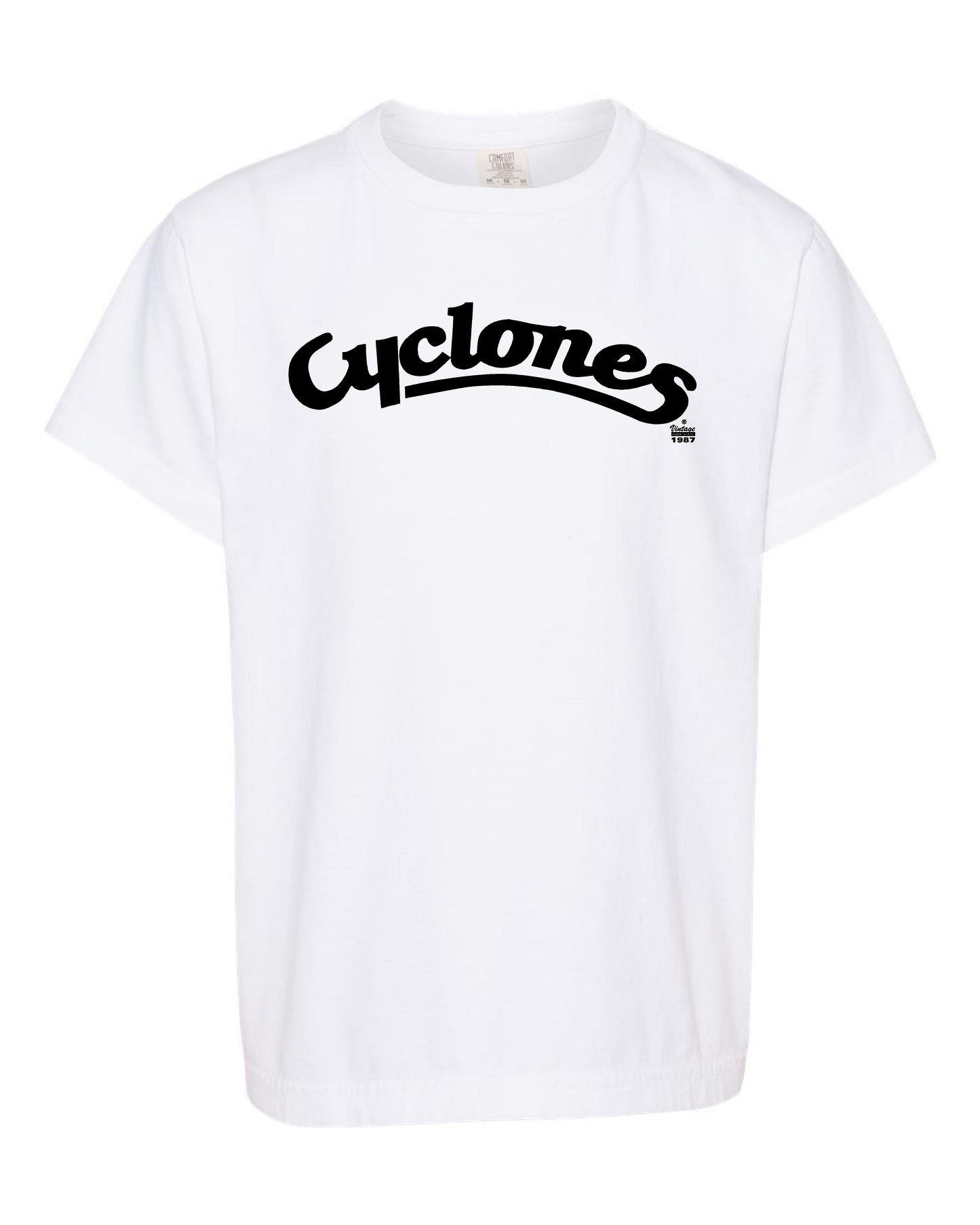 Cyclones Script White Out Youth Tee
