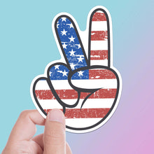 American Flag Peace Sign Sticker - Cool Patriotic USA Decal