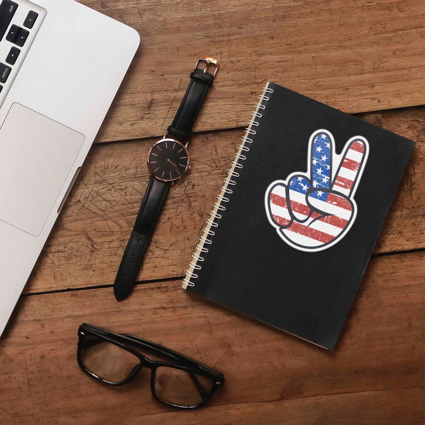 American Flag Peace Sign Sticker - Cool Patriotic USA Decal
