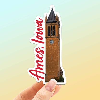Ames Iowa Clock Tower Sticker - Cute Midwest Decals