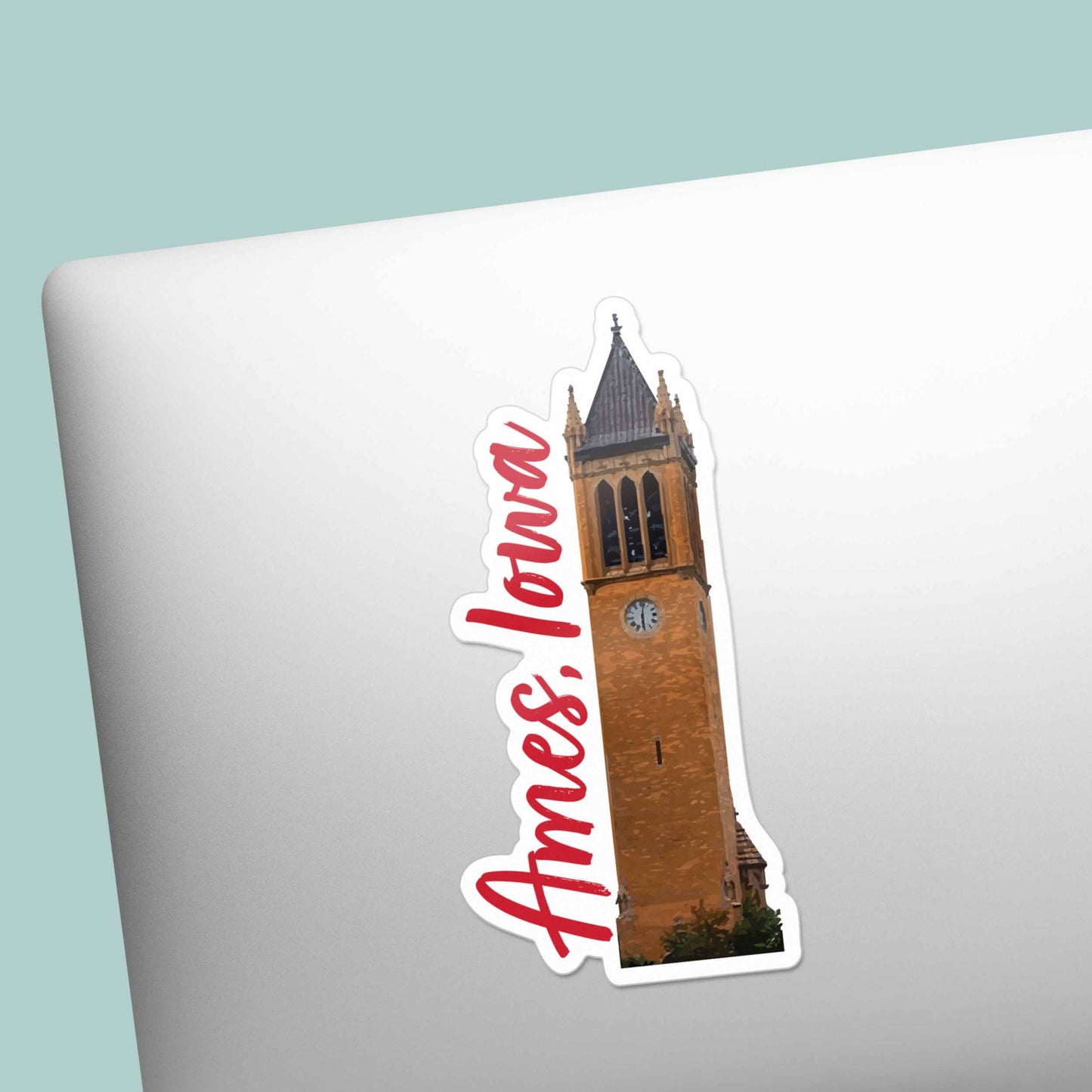 Ames Iowa Clock Tower Sticker - Cute Midwest Decals