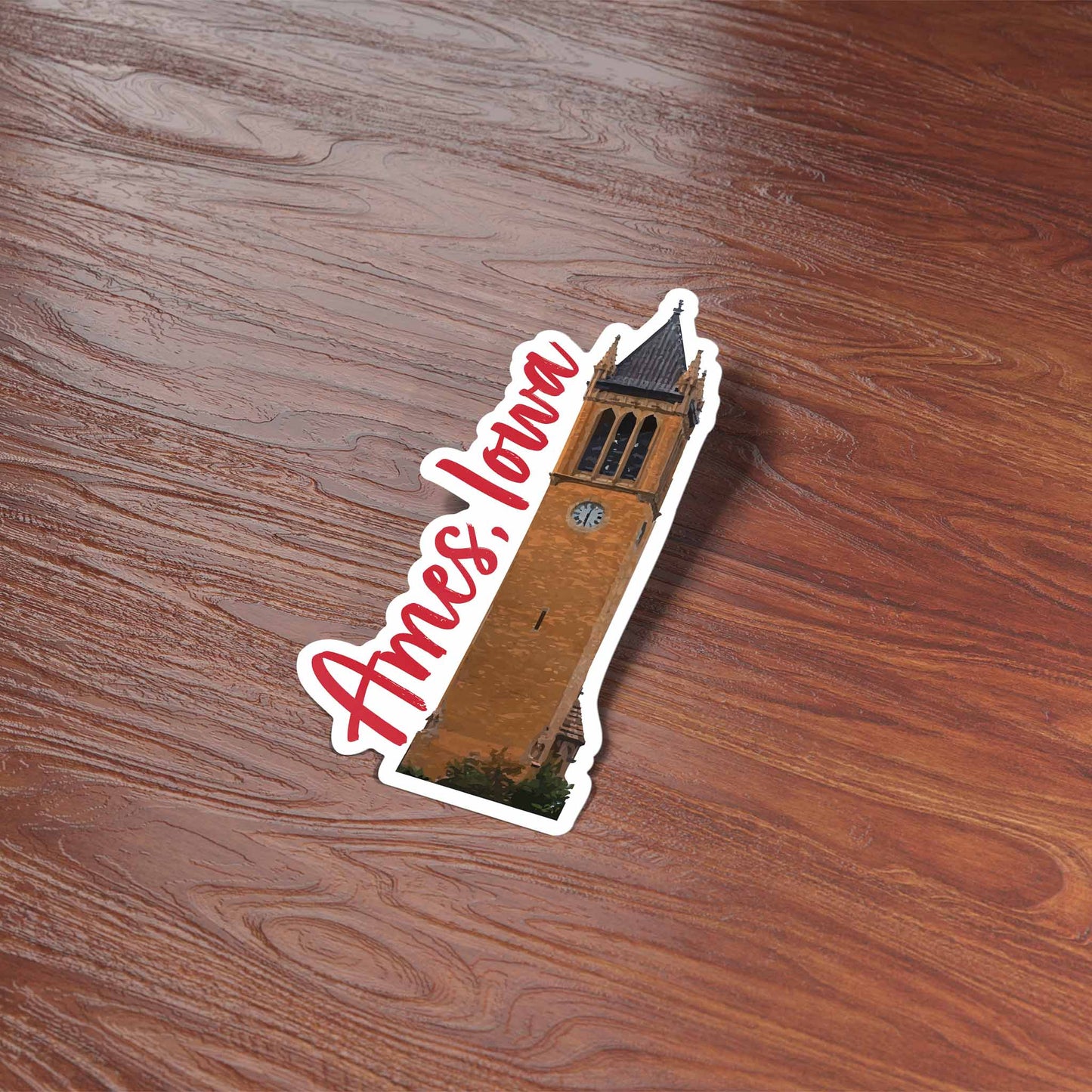 Ames Iowa Clock Tower Sticker - Cute Midwest Decals
