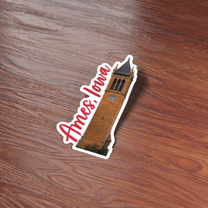 Ames Iowa Clock Tower Sticker - Cute Midwest Decals