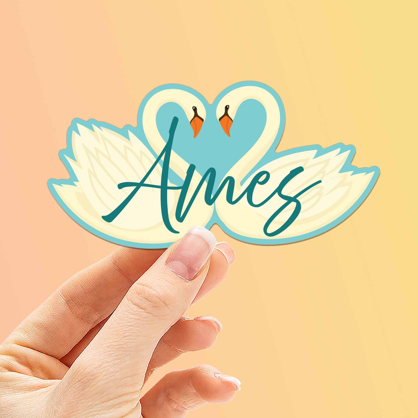 Ames Iowa Swans Sticker - Cute Midwest Decals