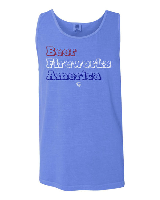 Cyclone Fanatic Beer Fireworks America Comfort Colors Tank