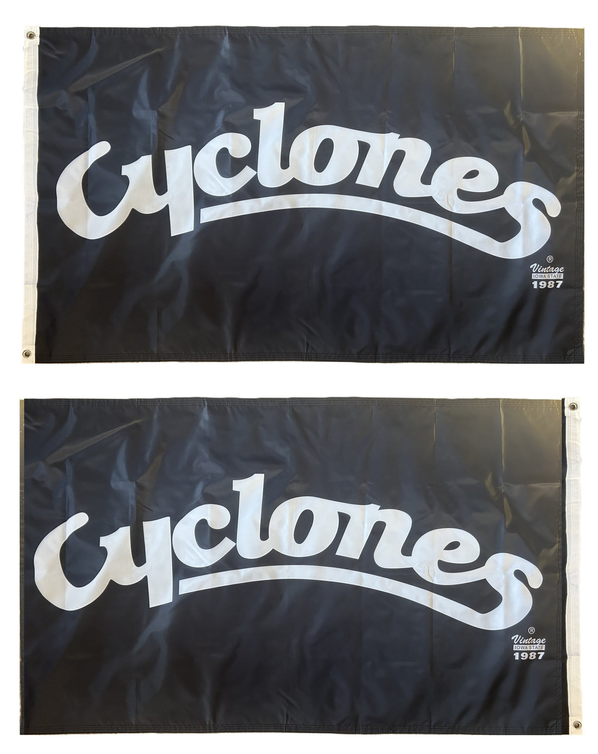 Script Cyclones Cyclones Script 2 Sided Black 3x5 Flag – Cyclone Fanatic Shop