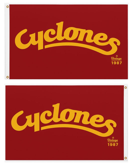 Cyclones Script Logo 2 Sided 3x5 Flag