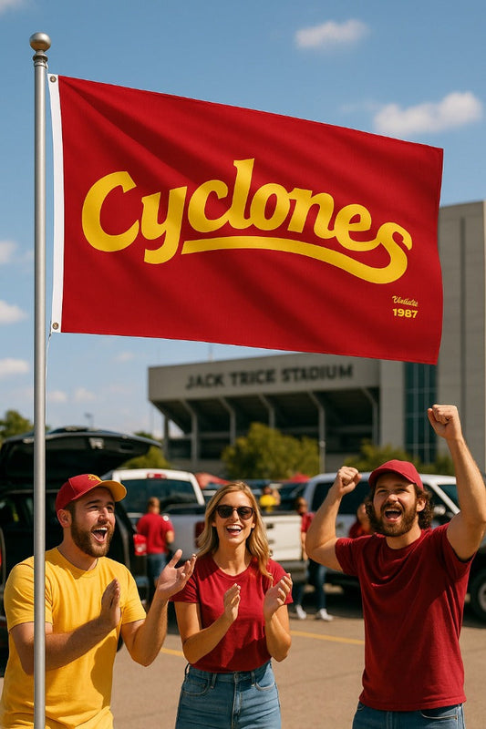 Cyclones Script Logo 2 Sided 3x5 Flag