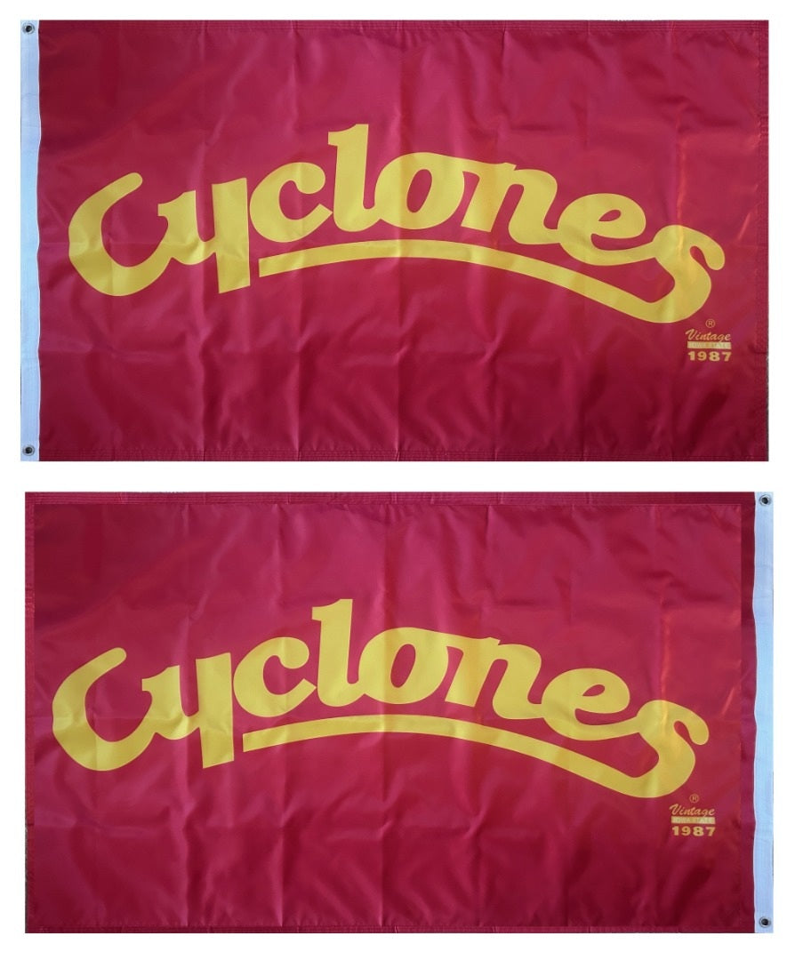 Cyclones Script Logo 2 Sided 4x6 Flag