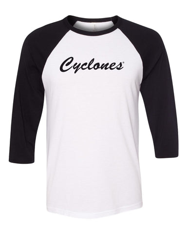 Cyclones Script Baseball Tee