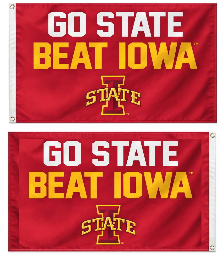 Go State Beat Iowa Flag 3x5 I State 2 Sided