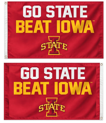 Go State Beat Iowa Flag 3x5 I State 2 Sided