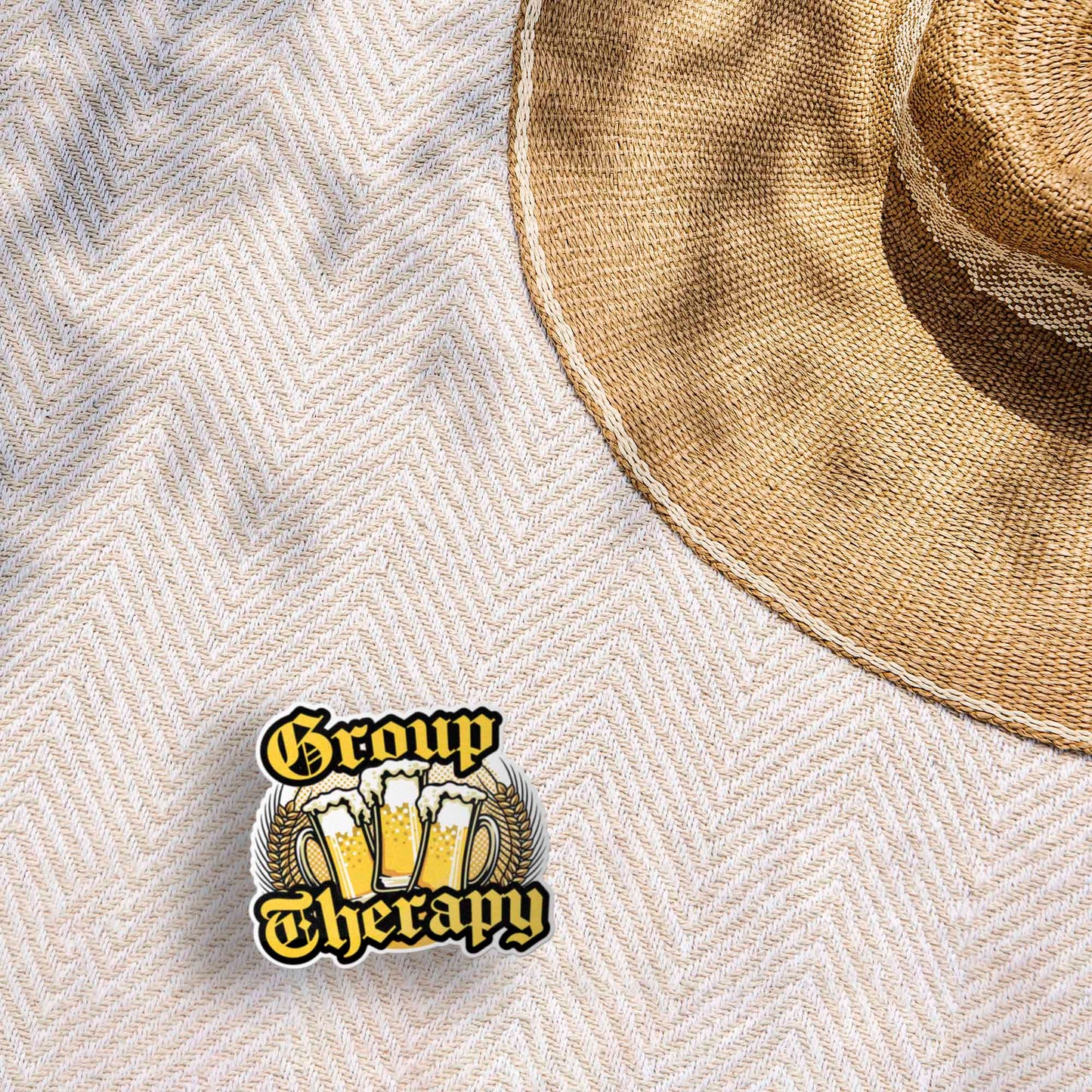 Group Therapy Beer Sticker for Hydroflask - Funny Quote Decal