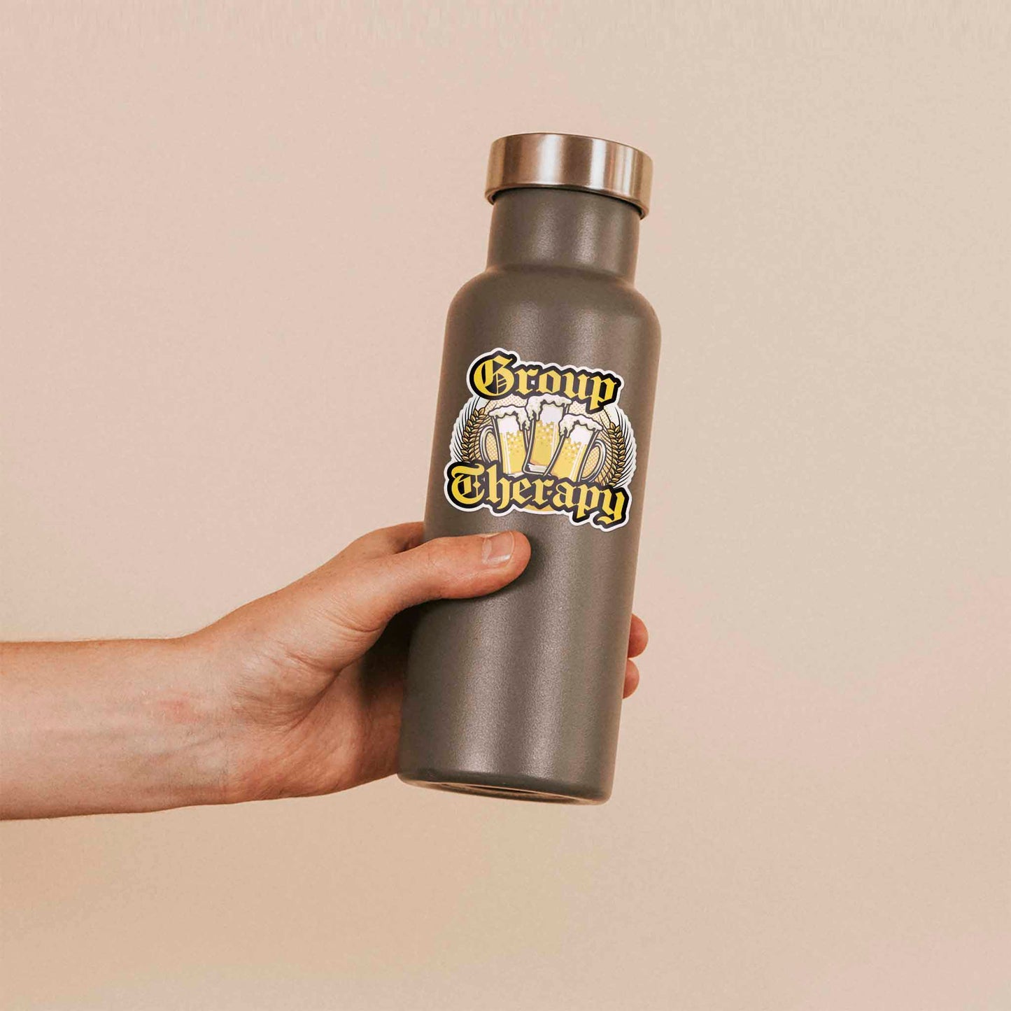 Group Therapy Beer Sticker for Hydroflask - Funny Quote Decal
