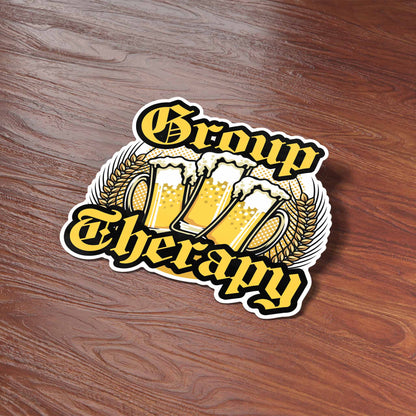 Group Therapy Beer Sticker for Hydroflask - Funny Quote Decal