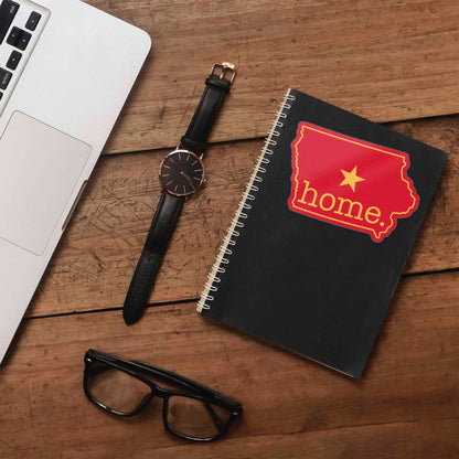 Red Iowa Home Sticker - Cute Ames IA Midwest Decal