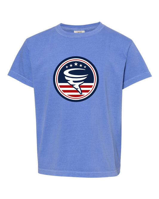 Youth Cyclone Fanatic Circle Flag Comfort Colors Tee