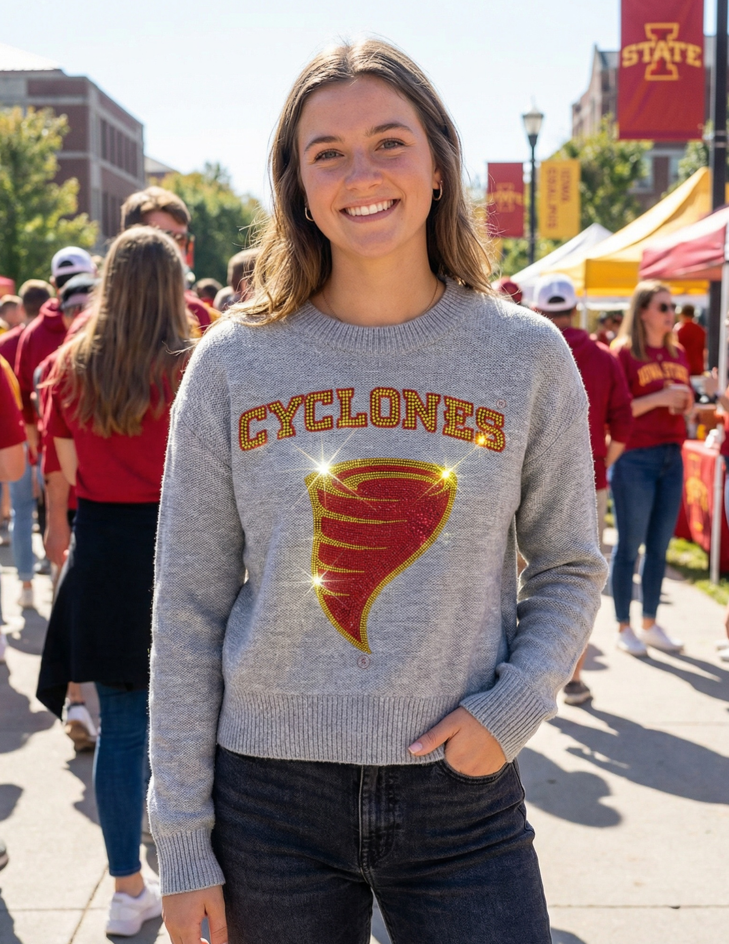 Iowa State Cyclones Gray Crewneck Sweater