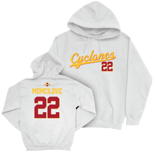 Iowa State Men's Basketball White Script Hoodie - Milan Momcilovic | #22