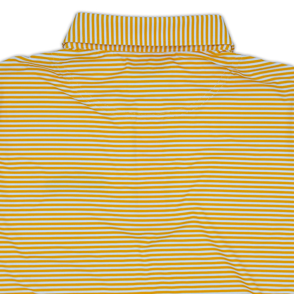 Iowa State Vintage Cyclones Script Striped Performance Polo