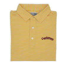 Iowa State Vintage Cyclones Script Striped Performance Polo