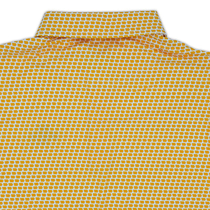 Iowa State Map Pattern Performance Polo, Gold
