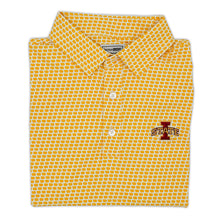 Iowa State Map Pattern Performance Polo, Gold