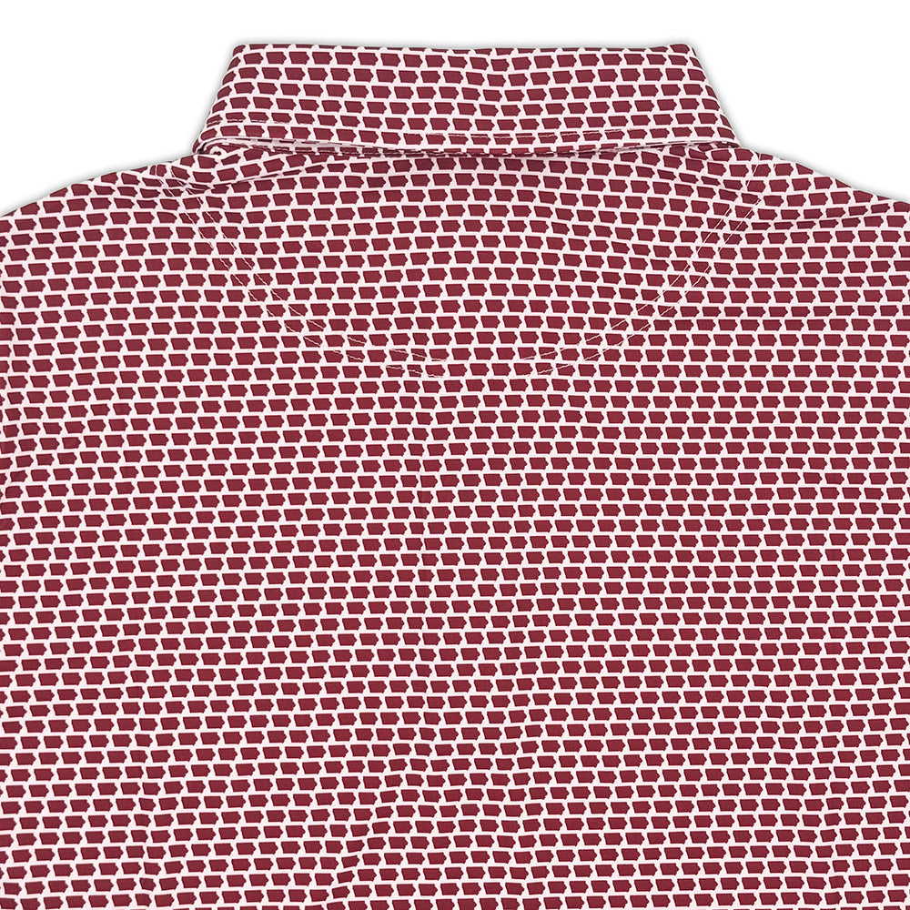 Iowa State Map Pattern Performance Polo, Cardinal