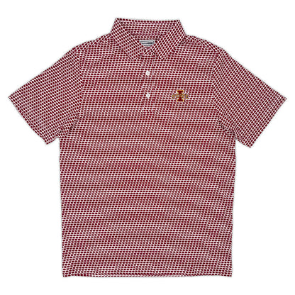 Iowa State Map Pattern Performance Polo, Cardinal