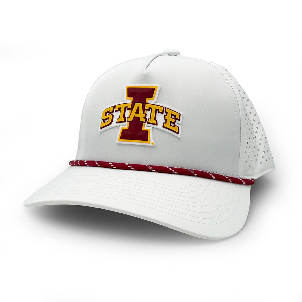 Iowa State PVC Patch Rope Hat, White