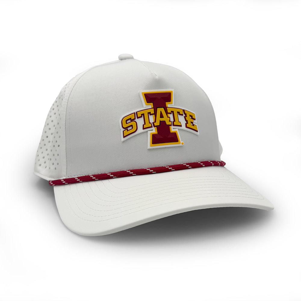 Iowa State PVC Patch Rope Hat, White