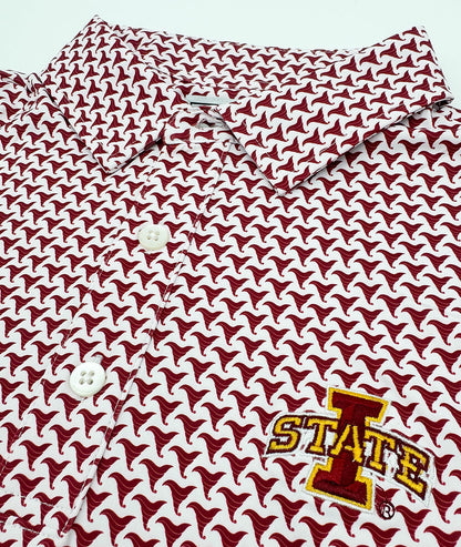 Iowa State Vintage Tornado Pattern Performance Polo